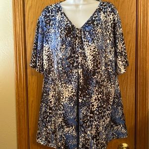 Women’s plus size 5XL blue print shirt